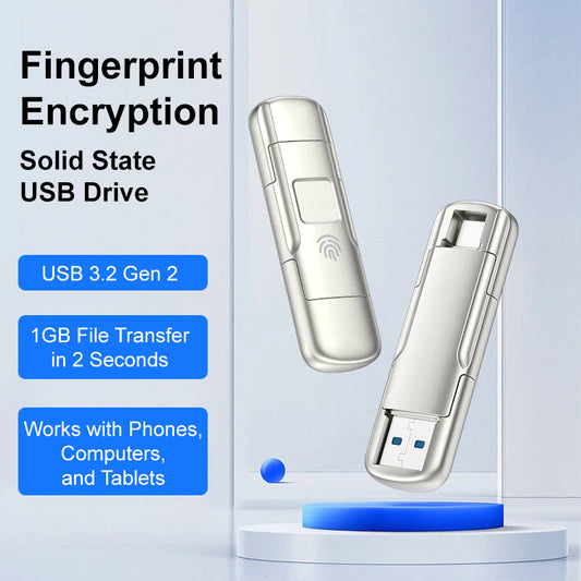 Pen USB de estado sólido com encriptação por impressão digital