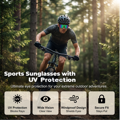 Óculos de sol desportivos UV400 para homem e mulher
