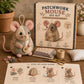 Kit de costura artesanal com rato de peluche vintage
