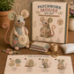 Kit de costura artesanal com rato de peluche vintage