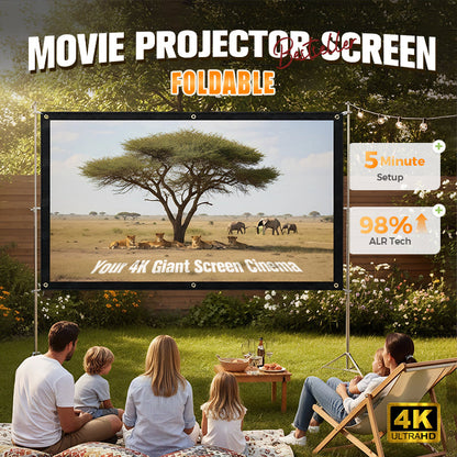 📺 50% DE DESCONTO AGORA! ✨ Ecrã de projeção de alta definição — 120 polegadas na diagonal com superfície branca mate para uma experiência de cinema em casa com imagem cristalina 🎬🌟
