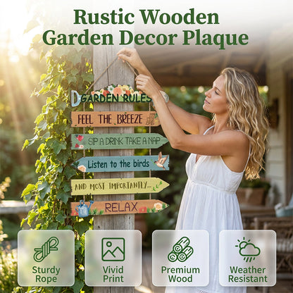 ⏳Desconto de 50% por tempo limitado⏰Placa decorativa rústica de madeira para pendurar no jardim🏡
