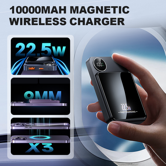 🔋✨Carregador magnético profissional para viajantes e profissionais 🧲| 22,5 W com fio e 15 W sem fios | 10 000 mAh | Entrega rápida💥