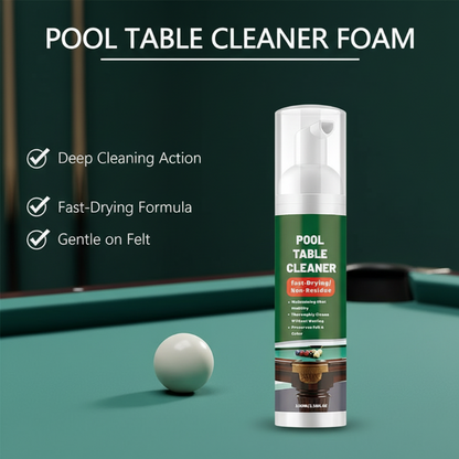 50% DE DESCONTO! Produto de limpeza para feltro de mesa de bilhar de secagem rápida – Limpa em profundidade resíduos de giz e óleos; seguro para o feltro. Seca rapidamente, sem deixar resíduos. De volta ao jogo em poucos minutos! ✨💨