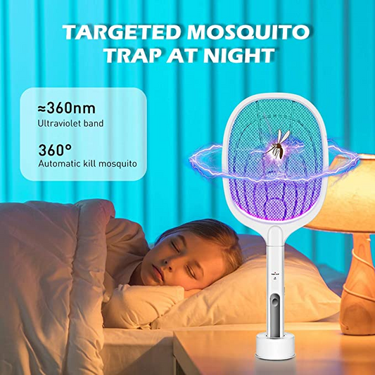 🔦 Mata-mosquitos 2 em 1 | ·Alta tensão de 3000 V· Suporte mãos-livres | Casa/Cozinha/Pátio/Acampamento