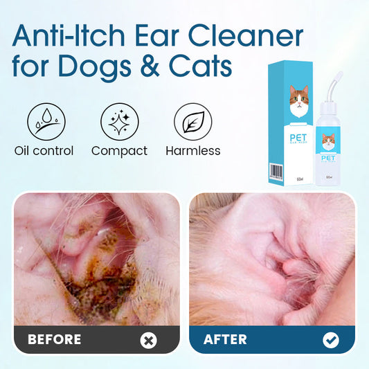🔥🎁Novidade: 50 % DE DESCONTO🔥Produto para limpeza das orelhas que alivia a comichão em cães e gatos