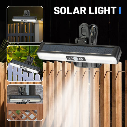Luzes solares de exterior com clipe e sensor de movimento