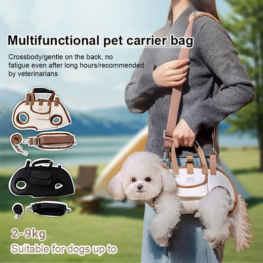 🎒 Saco de transporte e mochila portáteis e respiráveis para animais de estimação – 2 em 1, alça almofadada, ajustável 🚶