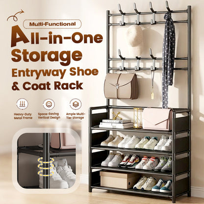 ⏳Promoção por tempo limitado⏰ Cabideiro e organizador de sapatos 3 em 1 para a entrada, com 4 ou 5 níveis