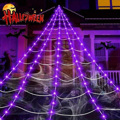 Luminária suspensa com design de teia de aranha para decoração de quartos