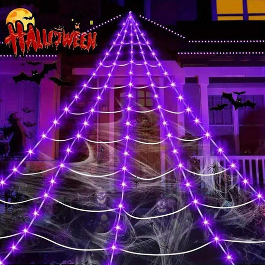 Luminária suspensa com design de teia de aranha para decoração de quartos