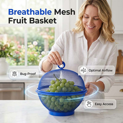 ⏳Time-Limited Special⏰ Fruit Basket with Lid – Breathable, Drainable, Insect Proof 🍇