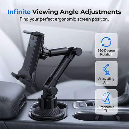 Suporte estável para telemóvel no carro com porta-copos