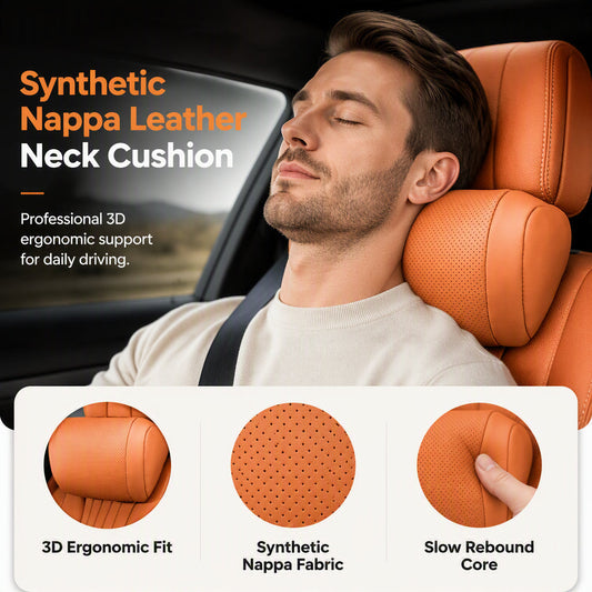 🚗✨ 50 % DE DESCONTO! Almofada de apoio cervical para encosto de cabeça do carro – Conforto ideal para a nuca e a cabeça em viagens longas 🛣️💺