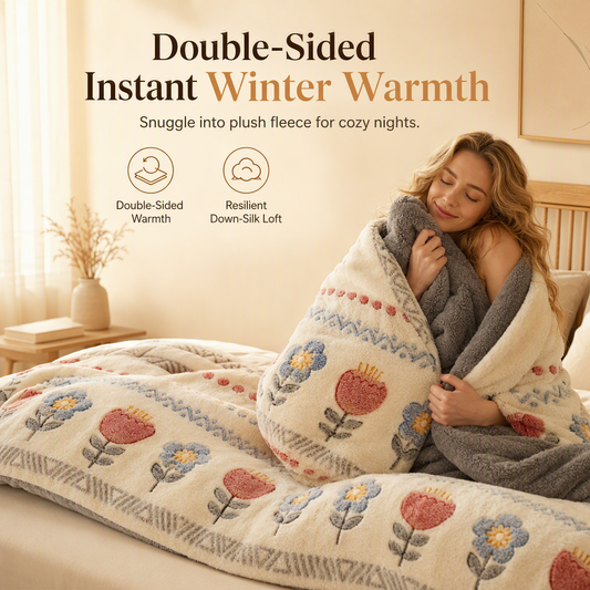 ⏳50% de desconto por tempo limitado⏰🛌 Edredão de velo Sherpa de dupla face – Edredão de inverno espesso e quente, com toque suave a veludo | Roupa de cama aconchegante para o máximo conforto❄️