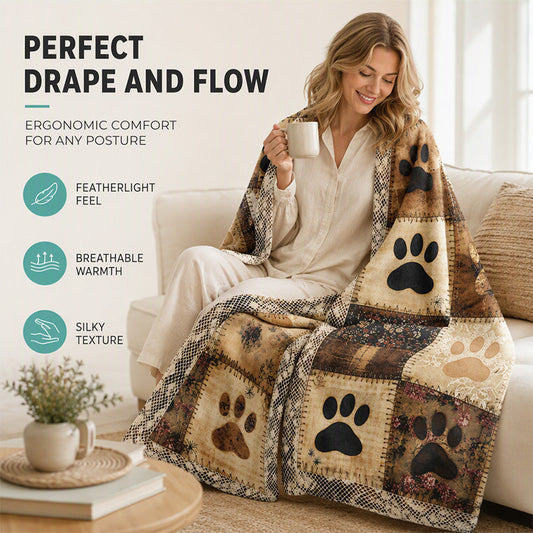 🐾🛋️Manta de flanela ultra-macia | Estilo patchwork giro🧶