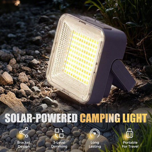 Luz de campismo portátil, à prova de água e alimentada a energia solar
