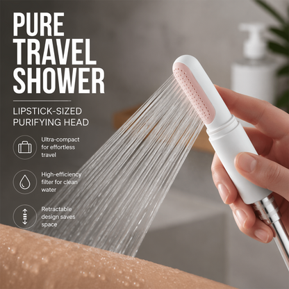 Portable Travel Shower Head with Filter Telescopic Lipstick Design