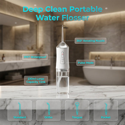 Floss Anywhere Instantly! No-Cord 230ml Water Flosser
