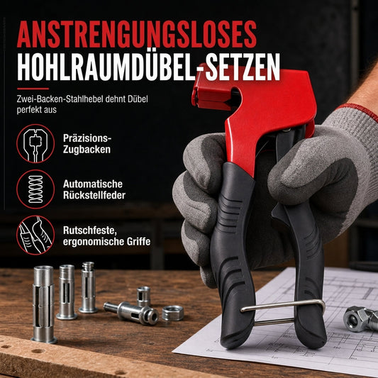 🔩 DESCONTO DE 50% POR TEMPO LIMITADO! ✨ Pistola de porcas de rebite para buchas para paredes ocas – Resistente, fácil de utilizar, fixação estável 🛠️