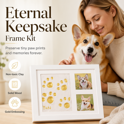Conjunto DIY para guardar as pegadas do seu animal de estimação