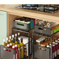 💪 50% DE DESCONTO! 🥫 Prateleira Deslizante Dupla Organizadora de Armário – 5 alturas ajustáveis, 2 bandejas & aço carbono resistente – Grande capacidade, sem necessidade de instalação – Ideal para cozinha & organização ✨