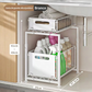 💪 50% DE DESCONTO! 🥫 Prateleira Deslizante Dupla Organizadora de Armário – 5 alturas ajustáveis, 2 bandejas & aço carbono resistente – Grande capacidade, sem necessidade de instalação – Ideal para cozinha & organização ✨