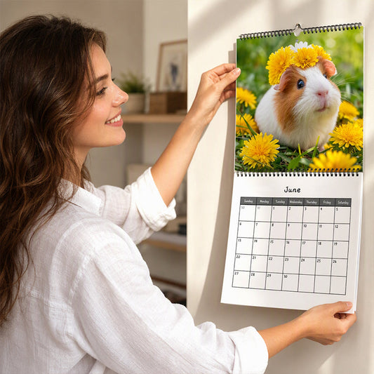 🎁🎄Promoção de Natal: 50% de desconto!💞Mais de 50 mil vendidos!⏳✨Calendário de parede adorável com porquinhos-da-índia