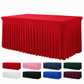 ⏳Time-Limited Special⏰Pleated Table Skirt for Rectangular Tables Wedding Birthday Party Decoration and Market Stall Display