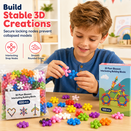Blocos de construção 3D para crianças com flocos de neve que se encaixam