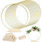 🌸 Gold-Tone Decorative Hoop with Wooden Stand