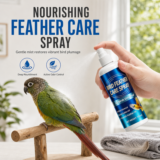 Spray para cuidados com as penas das aves e desodorizante