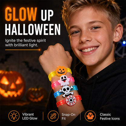 Pulseira LED brilhante de Halloween para crianças
