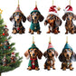Enfeite de Natal em forma de dachshund para pendurar no carro