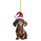 Enfeite de Natal em forma de dachshund para pendurar no carro