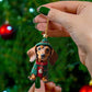 Enfeite de Natal em forma de dachshund para pendurar no carro