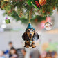 Enfeite de Natal em forma de dachshund para pendurar no carro