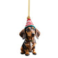 Enfeite de Natal em forma de dachshund para pendurar no carro