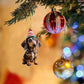 Enfeite de Natal em forma de dachshund para pendurar no carro
