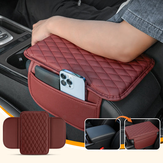 Almofada elevatória universal em imitação de couro para o compartimento do apoio de braço do carro