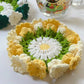 Almofadas feitas à mão com fio floral