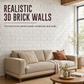 🍃🏆 Painéis de azulejos 3D autoadesivos – Espuma XPE com textura realista de tijolo, proteção amortecedora à prova de água contra impactos, fáceis de limpar e resistentes a manchas 🏡🧱