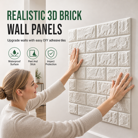 🍃🏆 Painéis de azulejos 3D autoadesivos – Espuma XPE com textura realista de tijolo, proteção amortecedora à prova de água contra impactos, fáceis de limpar e resistentes a manchas 🏡🧱