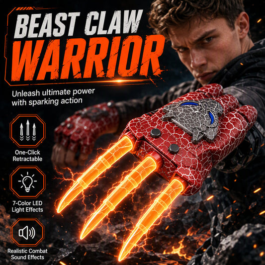 Retractable Light Up Flame Claws Toy with LED Light Effects