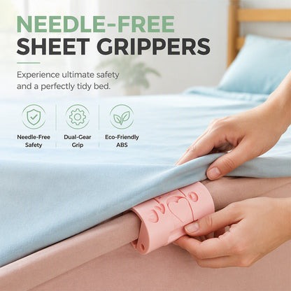 6 unidades por saco 🛏️📌 50% DE DESCONTO! Clips para lençóis sem agulhas – embalagens de 6 ou 10 unidades, em ABS resistente, prendem as bordas sem pinos afiados.