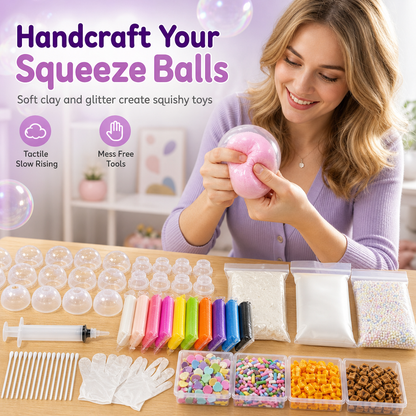 📢📢50% OFF !! ⏰💞50K+ SOLD! 🧪DIY Squeeze Ball Making Kit – mix colorful clay & sparkling fillers, leak-proof slow-rising fun. No-mess craft for kids! 🎨✅
