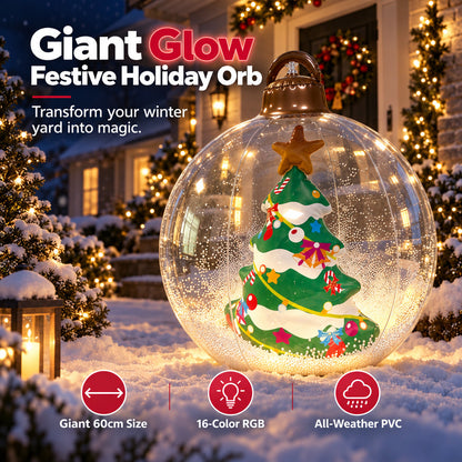 Inflatable Christmas Ball with Colorful LED Lights