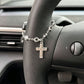Retro Alloy Car Steering Wheel Pendant Cross Star Charm Ornament
