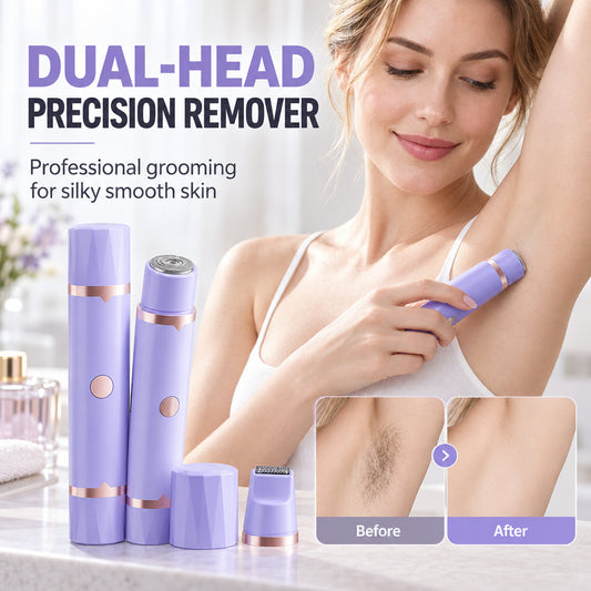 Portable Electric Hair Remover for Women Dual Head Body Shaver and Bikini Hair Trimmer