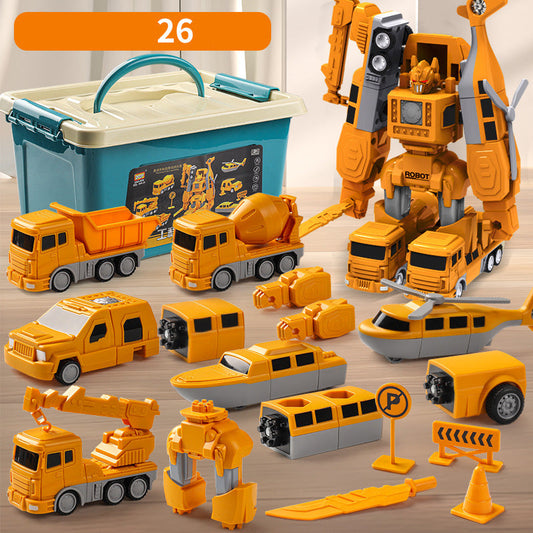 Brinquedos montados em carro da Magnetic Transform Engineering